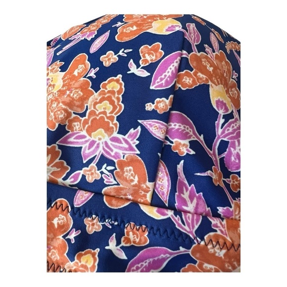 J. Crew Plunge bikini top in painted block print Size 3X Navy Orange Floral NWT - Picture 6 of 14